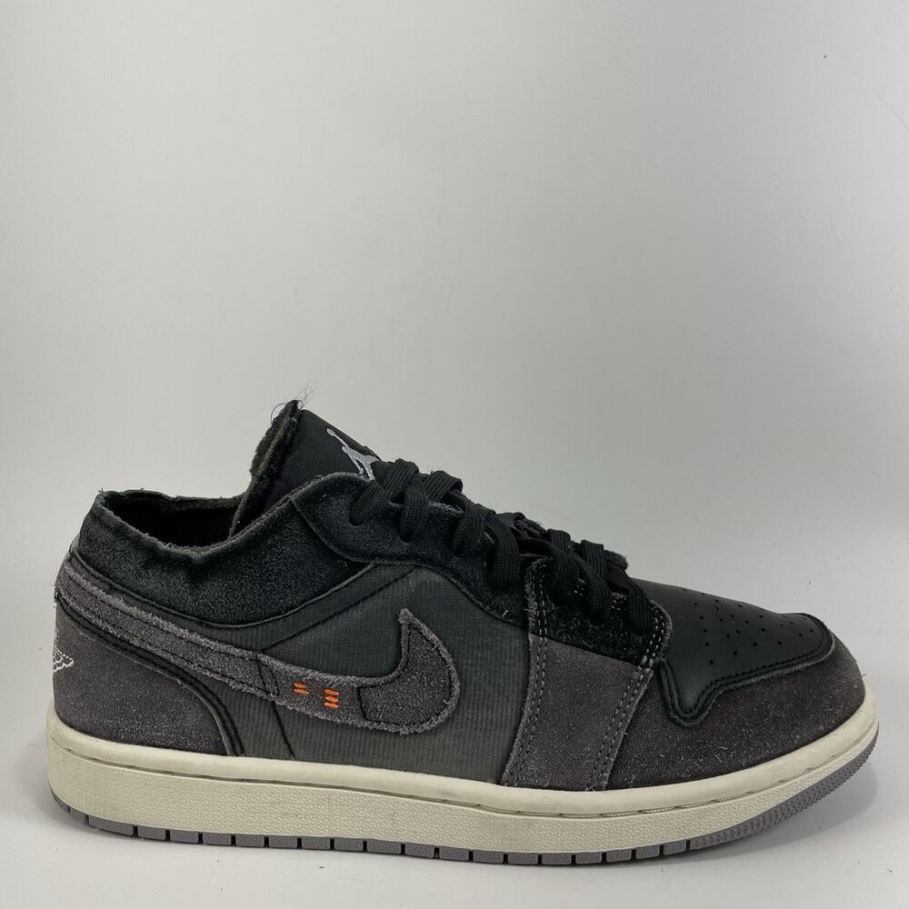Jordan 1 Low Craft Inside Out Black Suede Mens Size 7 Casual Classic Lace Up